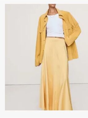 NWT Yellow stretch Satin Maxi Skirt - in original packaging
